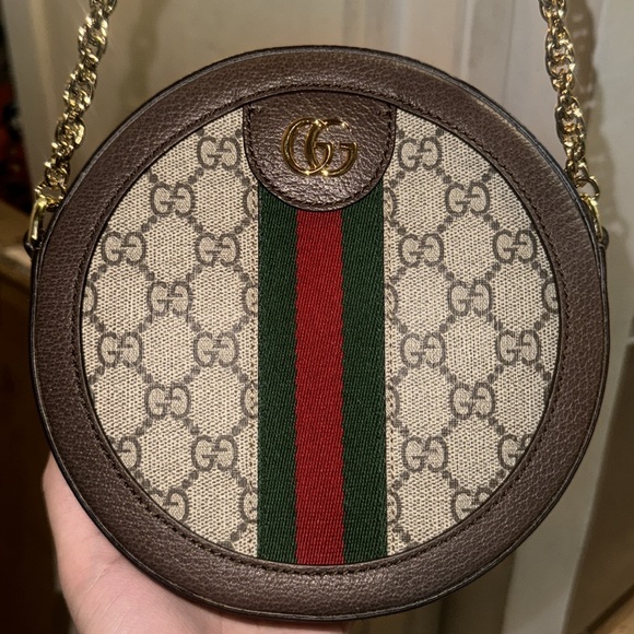 NWOT Gucci Ophidia GG mini round shoulder bag - Picture 10 of 14